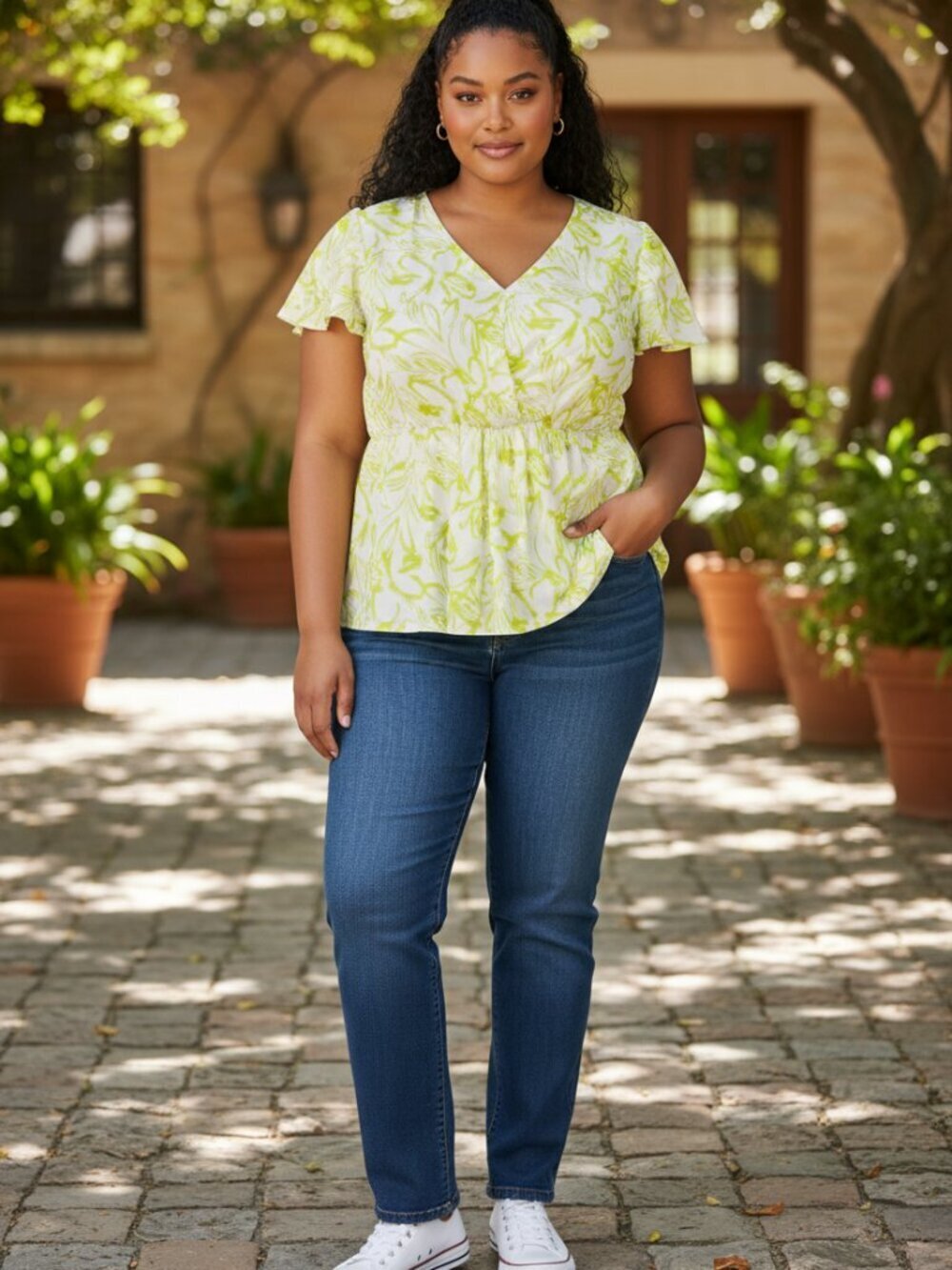 Torrid Georgette Twist Surplice Flutter Sleeve Blouse